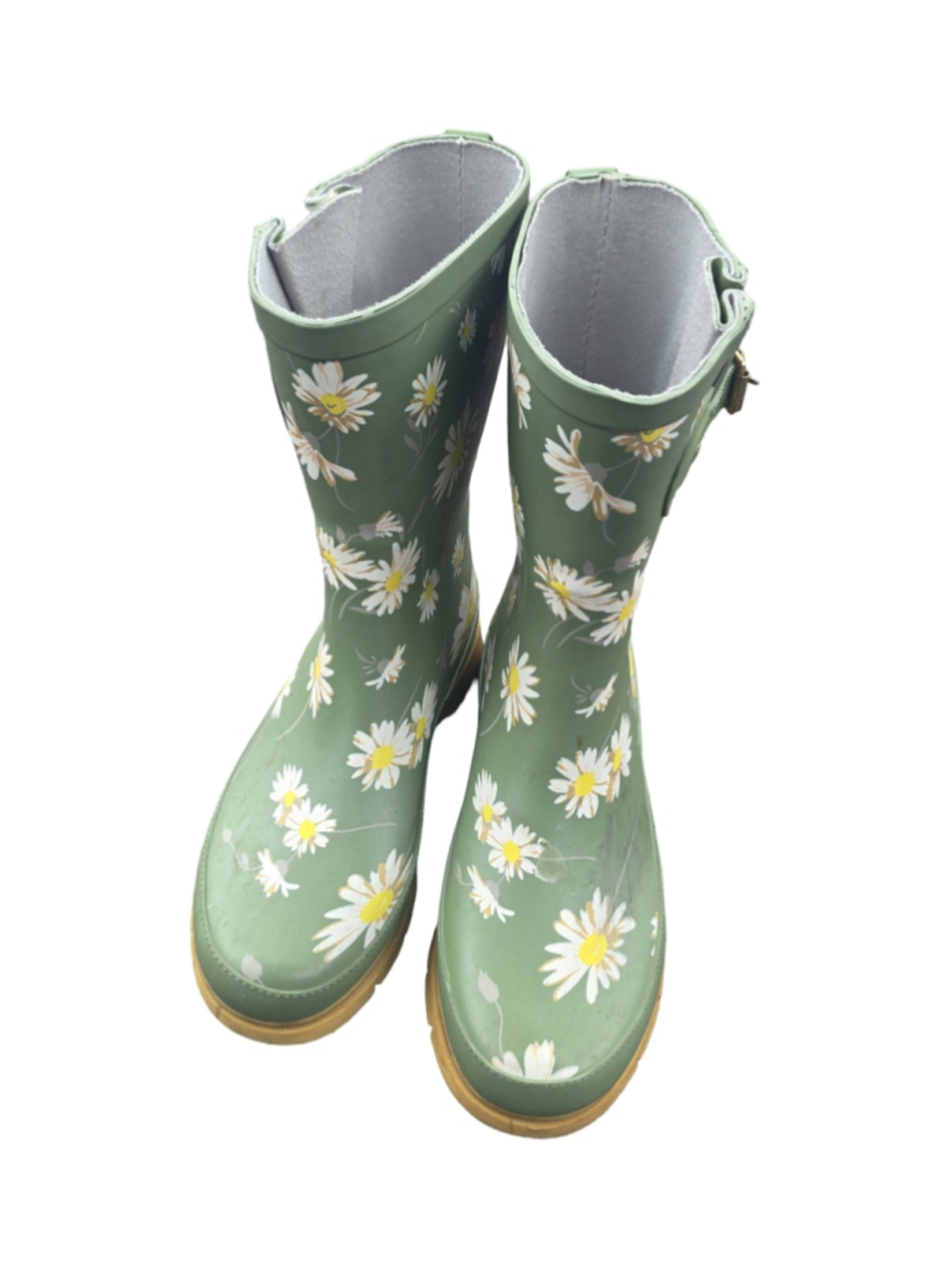 Women's Western Chief Daisy Rain Boots Size 7 Green White